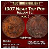 1907 Indian Cent Near Top Pop 1c ms66+ rb SEGS