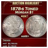 1878-s Morgan Dollar Toned $1 ms66+ SEGS