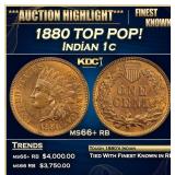 1880 Indian Cent TOP POP! 1c ms66+ rb SEGS