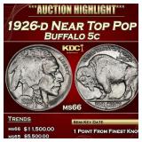 1926-d Buffalo Nickel Near Top Pop 5c ms66 SEGS