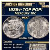 1938-p Mercury Dime TOP POP! 10c ms68+ FSB SEGS