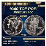 1940 Proof Mercury Dime TOP POP! 10c pr69 SEGS