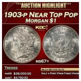 1903-p Morgan Dollar Near Top Pop $1 ms67+ SEGS