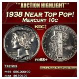 1938 Proof Mercury Dime Near Top Pop! 10c pr68+ SE
