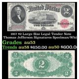 1917 $2 Large Size Legal Tender Note Thomas Jeffer