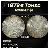 1878-s Morgan Dollar Toned $1 Grades ms64+