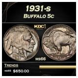 1931-s Buffalo Nickel 5c Grades ms66