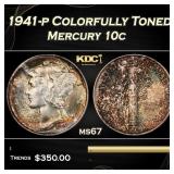 1941-p Mercury Dime Colorfully Toned 10c ms67 SEGS