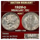 1926-d Mercury Dime 10c ms65+ fsb SEGS
