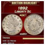 1892 Liberty Nickel 5c ms65+ SEGS