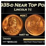1935-d Lincoln Cent Near Top Pop 1c ms67 rd SEGS