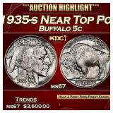 1935-s Buffalo Nickel Near Top Pop 5c ms67 SEGS