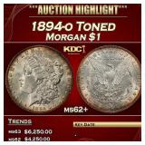 1894-o Morgan Dollar Toned $1 ms62+ USCG