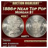 1886-p Morgan Dollar Near Top Pop $1 ms67+ SEGS