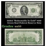 1928A $100 Green Seal Federal Reserve Note "Redeem
