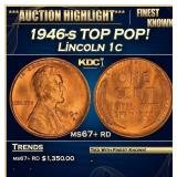 1946-s Lincoln Cent TOP POP! 1c ms67+ rd SEGS