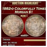 1882-o Morgan Dollar Colorfully Toned $1 ms65+ SEG