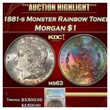 PCGS 1881-s Morgan Dollar Monster Rainbow Toned $1