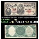 1907 $5 Large Size Legal Tender Note "WoodChopper"