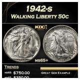 1942-s Walking Liberty Half Dollar 50c Grades ms65