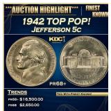 1942 Proof Jefferson Nickel TOP POP! 5c pr68+ SEGS