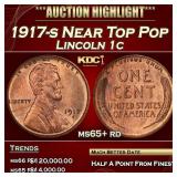 1917-s Lincoln Cent Near Top Pop 1c ms65+ rd SEGS