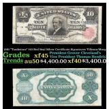 1891 $10 Red Seal Silver Certificate "Tombstone" G
