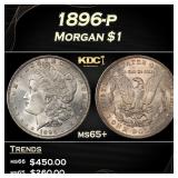 1896-p Morgan Dollar $1 Grades ms65+