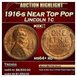 1916-s Lincoln Cent Near Top Pop 1c ms64+ rd SEGS