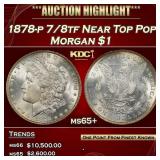 1878-p 8tf Morgan Dollar $1 ms65+ SEGS
