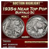 1935-s Buffalo Nickel Near Top Pop 5c ms66+ SEGS