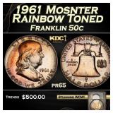 PCGS 1961 Proof Franklin Half Dollar Mosnter Rainb