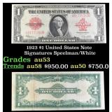 1923 $1 United States Note Grades Select AU Signat