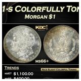 1881-s Morgan Dollar Colorfully Toned $1 ms66+ SEG