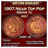 1907 Indian Cent Near Top Pop 1c ms66+ rb SEGS