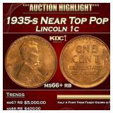 1935-s Lincoln Cent Near Top Pop 1c ms66+ rb SEGS