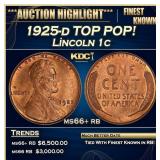 1925-d Lincoln Cent TOP POP! 1c ms66+ rb SEGS