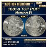 1892-o Morgan Dollar Near Top Pop $1 ms66+ SEGS