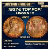 1937-d Lincoln Cent TOP POP! 1c ms68 rd SEGS