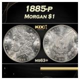 1885-p Morgan Dollar $1 Grades ms63+