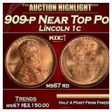 1909-p Lincoln Cent Near Top Pop! 1c ms67 rd SEGS