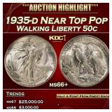 1935-d Walking Liberty Half Dollar Near Top Pop 50