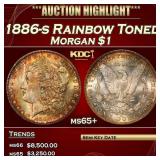 1886-s Morgan Dollar Rainbow Toned $1 ms65+ SEGS