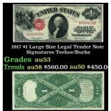 1917 $1 Large Size Legal Tender Note Grades Select