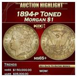 1894-p Morgan Dollar Toned $1 ms65+ SEGS