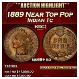 1889 Indian Cent Near Top Pop 1c ms66+ rd SEGS