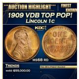 1909 VDB Lincoln Cent TOP POP! 1c ms68 rd SEGS