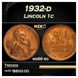 1932-d Lincoln Cent 1c Grades ms66 rd