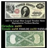 1917 $1 Large Size Legal Tender Note Grades Select