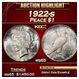 1922-s Peace Dollar $1 ms65 SEGS